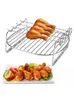 Bakeware Tools 3 Spett Air Fryer Rack Kits Rostfritt st￥lh￥llare Dubbelskikt Grill Bakningsbricka Bytesgrill K￶k