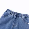 Trousers DIIMUU 5 11 Years Kids Jeans Clothing Boys Children Denim Pants Autumn Boy Solid Long Young's 221207