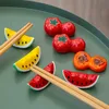 Creative Restaurant Chopsticks Holder Storage Ceramic Fruit Chopsticks Rest Hotel Lovely Desktop Gift