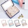 Jewelry Pouches Women Box Ring Earring Organizer Case Makeup Mirror Magnetic Button Jewellery Storage