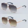 Modeontwerper ZES Metalen zonnebril voor dames Man Groot vierkant Luxe bril vintage Heren Dames klassieke Celebrity-stijl Eyewear Gradient Lenzen