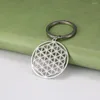 Keychains Lemegeton Mandala Flower Of Life Keychain For Women Bag Charms Geometric Key Ring Runes Chain Holder