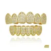 Grillz Dental Grills Hip Hop Grillz FL Diamonds Dental Grills Real Gold Plated Fashion Cool Rappers Body Jewelry Drop Delivery DHWBT