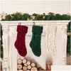 Christmas Decorations Knitted Christmas Socks Decorative Gift Bag Fireplace Christmases Elk Sockss Christmass Cute Bags Inventory Wh Dhbkp