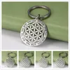 Keychains Lemegeton Mandala Flower Of Life Keychain For Women Bag Charms Geometric Key Ring Runes Chain Holder