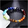 BIDED Sete Colorf Chakra Reiki Bracelet Energia Bracelets de quartzo cura NCE BEADS Mulheres j￳ias de j￳ias de moda Droga Droga Droga Dhrda