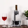 Bolsas de vino de hielo plegable bolsas de bolsas de PVC de vino de vino transparente con mango para champán cerveza fría bebidas blancas