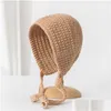 Banie / Casquettes du crâne coréen Capes de bonnet de protection oreille pour femmes mignon chat loli hiver chaud kee et chapeaux de pluviers en tricot polyvalent quotidien Drop8