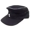 Berets WWII German Elite EM Summer Officer Panzer M43 Cotton Cap Hat Black Size EU 57 58 59 60 61 62