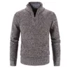 Men s Sweaters Winter Fleece Thicker Sweater Half Zipper Turtleneck Warm Pullover Quality Male Slim Knitted Wool for Spring 221206