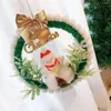 Decorative Flowers Handmade DIY Creative Christmas Pendant With Light Wreath Family Window Decorations Material Bag