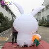 3 wysokość Outdoor Giant Inflatible Animal White Rabbit Holding Marchew Cartoon Chracter na wydarzenie reklamę wielkanocną Dekorację wielkanocną z Air Blower Toys Sport