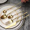 Dinnerware Sets Vintage Gold Western Bulk Euopean Stainless Steel Ustensiles De Cuisine Kitchen Cutlery OF50DC