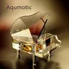 Decorative Objects Figurines Aqumotic Piano Music Box Clear Musical Boxes f Women Boys 3d Good Movement Mechanism Custom Wd P o 221206