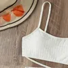 Bras Sets Para Praia Thong Bikini Ustaw seksowne push Up Szyprw w 2023 Kobiety w talii Bandage Bandage Biquini Białe kostium kąpielowy dla kobiet T221206