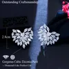 Studörhängen CWWZIRCONS CLASSIC CUBIC ZIRCONIA STONE Sätt underbar Big Heart Shape Earring For Women Bridal Jewelry Gift CZ035