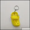 Key Rings Key Rings Jewelry Custom 1Pc Cute 3D Mini Eva Beach Hole Little Croc Shoe Keychain Girl Gift Bag Accessories Decoration Ke Otxjn