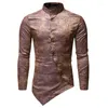 Men's Dress Shirts 2022 Men's Long Sleeve Shirt Slim Designer Personality Cute Luxury Prom Wedding Top Undercoat