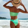 Bras Sets Para Praia 2022 Summer Sexy Bandeau Bikini Female Brazilian Bikini Set Swimwear Women Micro Green Bathing Suit Women Biquini T221206