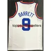 Toutes les broderies 4 styles 9 # BARRETT maillot de basket-ball blanc 75e anniversaire Personnalisez n'importe quel numéro XS-5XL 6XL