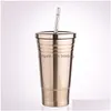 Tumblers Basitlik Kupaları Çift Duvar 450ml Paslanmaz Çelik Taşınabilir St Lid Kahve Kupası Kadın Adam Tumblers Malzemeleri Tablo 17CQ K2 DHNX9