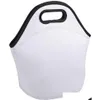 Bolsas de almuerzo Bolsa de almuerzo de sublimación Bolsa de neopreno reutilizable blanca en blanco Bolsas Bagees Insated Soft Diy School Home Bags Dhs Inventory Who Dhuiz