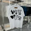 xinxinbuy Hommes designer Tee t-shirt Paris Peint à la main graffiti lettres manches courtes coton femmes rouge blanc noir XS-2XL