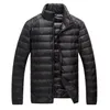 Hommes vers le bas Parkas Schinteon hommes Ultra léger blanc canard veste mince col montant couleur unie Simple vêtements d'extérieur automne 221207