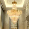 American Modern Crystal Chandeliers Lights Fixture LED Big Project Chandelier European Luxury Hanging Lamp Home Villa Hall Parlor Lobby Hotel Stairway Droplight