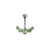 Fashion Crystals Belly Button Piercing For Women 316L Surgical Steel Curved Navel Barbell Dangled Body Jewelry Piercing