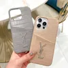Case de teléfono de cuero de diseñador con bolsillos para tarjetas Damas Luxury Phonecase Shock Propappel Cell Case de protección para iPhone 14Pro 13Pro Max 11