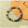 Kaliwowe 8 mm ręcznie robione bransoletki z koralikami Natural Stone Agat Agat Chakra Chakra Yoga Energy Elastyczna bransoletka dla mężczyzn Urok Bransolet J Dhpvo