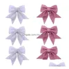 Décorations De Noël 2Pcs / Set Bowknot Décorations De Noël Bling Glitter Arbre De Noël Ornements Décor Pour La Maison Magasin Drop Delivery Ga Dhghh