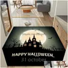 Autres fournitures de fête de fête Fournitures de fête Décorations d'Halloween Tapis Citrouille Skl Castle Pattern Happy House Decor Grie Bathroo Dhuwr