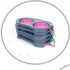 Dog Bowls Feeders Collapsible Feeding Pet Food Bowls Sile 4 Colors Cat Double Feeder Bowl Travel Eco Friendly Foldable Dog Supplie Dhc3F