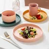 Taller Tabellery Service de Table Assiette Ceramic Rice Bowl Meal Utensilios Cocina Single Creative Candy Color Dishes