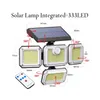 333 LED Solar Wall Lights Outdoor Motion Sensor 3 modes Separate Adjustable Head IP65 Waterproof with remote control