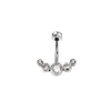 Fashion Crystals Belly Button Piercing For Women 316L Surgical Steel Curved Navel Barbell Dangled Body Jewelry Piercing