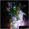 LED -strängar Solar Strip Bottle Lights Cork Shaped Mini String Wine Fairy Battery Operated Starry för DIY Christmas Drop Delivery Lig Otezj