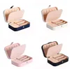 LT201 Double Layer Portable Jewelry Box for Women - Compact Necklace and Ring Organizer with Storage Space for Travel
