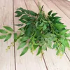 Decorative Flowers 3pcs/lot Simulation Willow Leaf Vine 5 Forks Artificial Plants For Home Decor Wedding Arrangement Fake Leaves Plant Grass