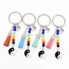 Kliny Lanyards Yoga Yinyang 7 Chakra Bead Kead Kluczowe pierścienie Inspirowana biżuteria modowa dla kobiet Prezent Drezień Akcesoria Dhdeh Dhdeh