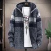 Men's Trench Coats Men's Fall And Winter Casual Sweater Jacket Warm Knit Hooded Hoodie Jaqueta Masculina Inverno Jackets 2022