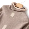 Pulls pour femmes 100 laine mérinos pull en tricot femme automne hiver col de pile correspondant couleur pull en vrac minimaliste haut 221206