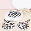 Chien vêtements animal de compagnie damier chapeau de soleil mignon chat crème solaire parasol rosée oreilles tête bijoux portant chaton vente habiller