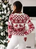 Women s Sweaters Winter Christmas Pullover Tops Casual Long Sleeve Print Knitted Sweater Clothes 221206