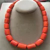 Colar de coral vermelho laranja grande de 11x18mm de 11x18 mm