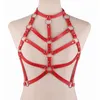 Kostymtillbehör midjeband Rock Punk Stylish Accessories Bröst Harness Kvinnor Män gotiska handgjorda PU -läderbälten Body Bondage