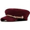 Berets Cord Solid Color Flat Top Shade Damenmode Baskenmütze Frühling Herbst Outdoor Sonnenschutz Sboy Cap Peaked