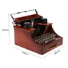 Decorative Objects Figurines Wooden Hand Crank Queen Classic Typewriter Model Music Box Wood Metal Antique al es Toys Christmas Gift 221206